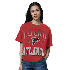 Atlanta Falcons Starter Women's Oversized Hall of Fame T-Shirt - Heather Red T-shirts