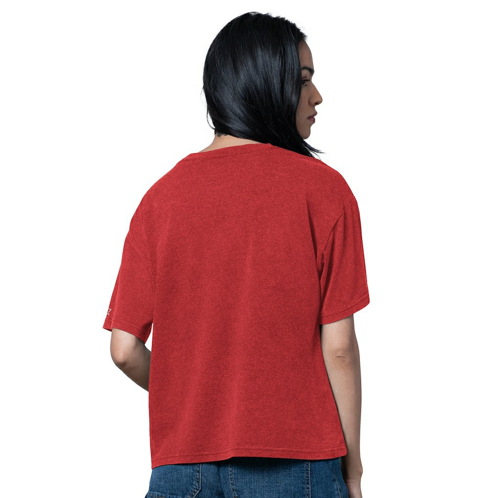 Atlanta Falcons Starter Women's Oversized Hall of Fame T-Shirt - Heather Red T-shirts