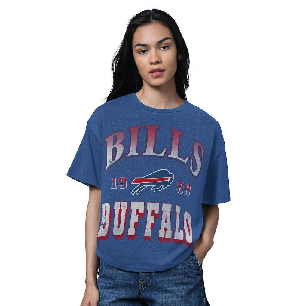 Buffalo Bills Starter Women's Oversized Hall of Fame T-Shirt - Heather Royal T-shirts