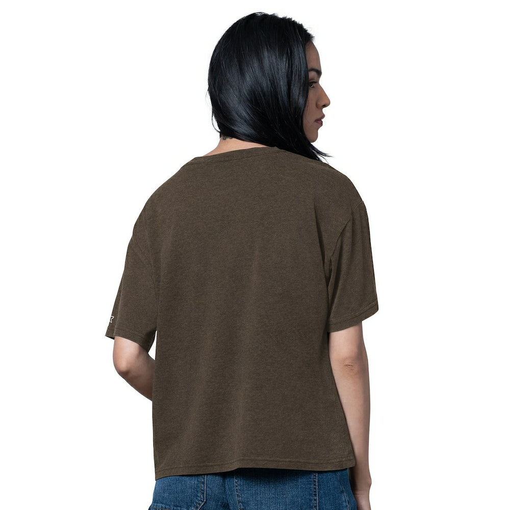 Cleveland Browns Starter Women's Oversized Hall of Fame T-Shirt - Heather Brown T-shirts