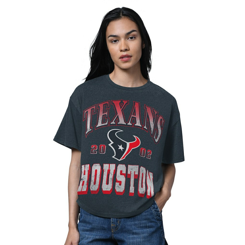 Houston Texans Starter Women's Oversized Hall of Fame T-Shirt - Heather Navy T-shirts