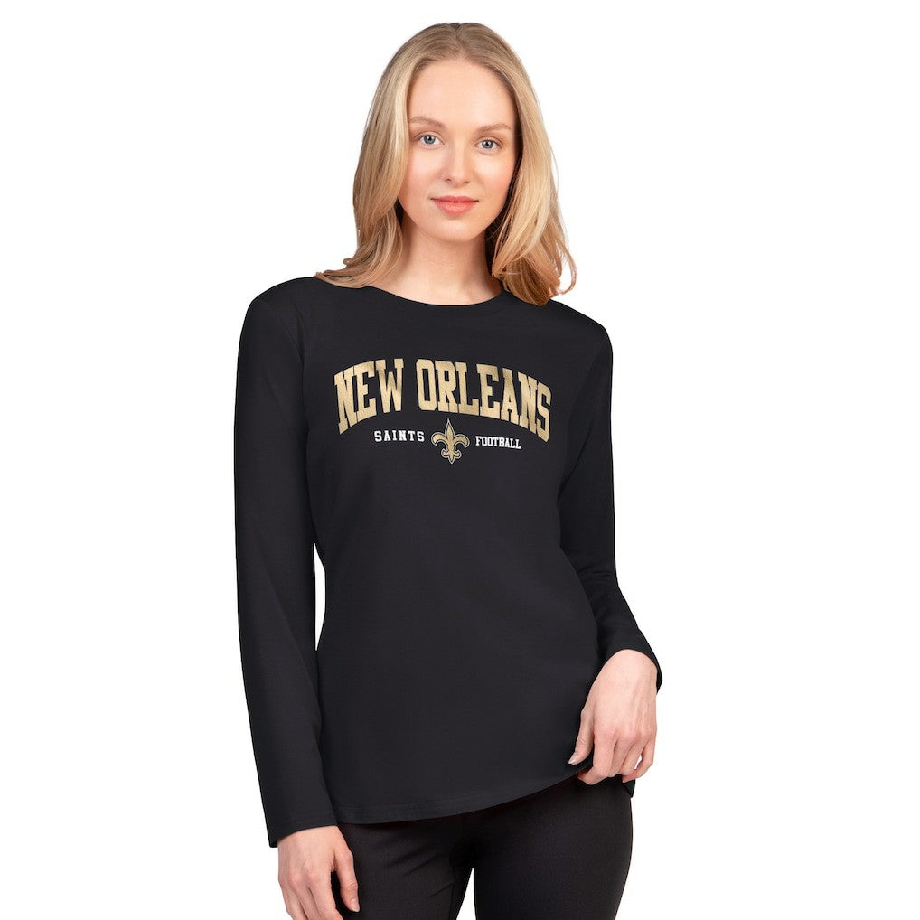 New Orleans Saints G-III 4Her by Carl Banks Women's Best Play Long Sleeve T-Shirt - Black T-shirts