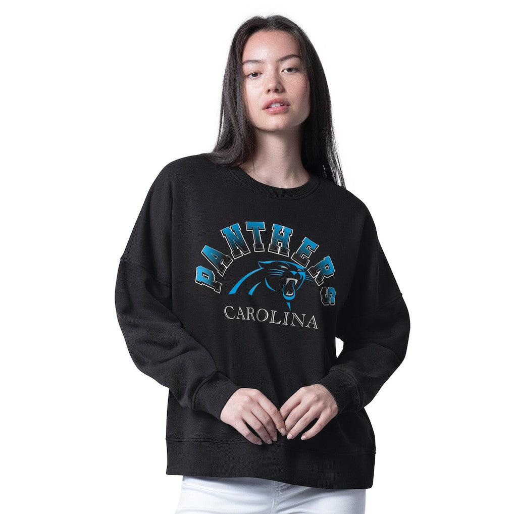 Carolina Panthers G-III 4Her by Carl Banks Women's Oversized Feud Sweatshirt - Black Sweatshirts
