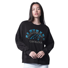 Carolina Panthers G-III 4Her by Carl Banks Women's Oversized Feud Sweatshirt - Black Sweatshirts