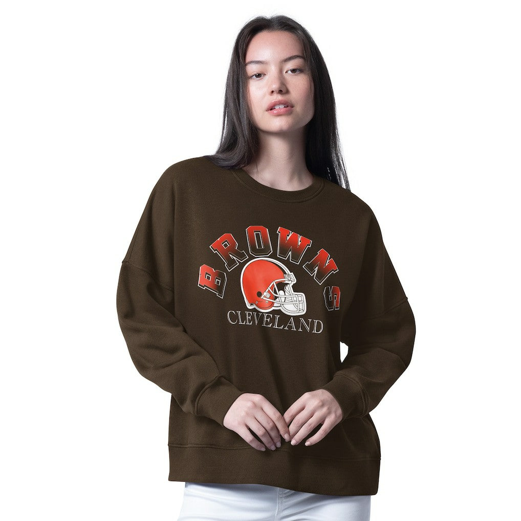 Cleveland Browns G-III 4Her by Carl Banks Women's Oversized Feud Sweatshirt - Brown Sweatshirts
