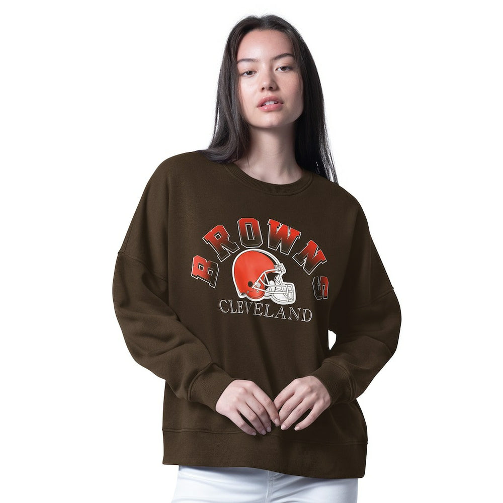 Cleveland Browns G-III 4Her by Carl Banks Women's Oversized Feud Sweatshirt - Brown Sweatshirts