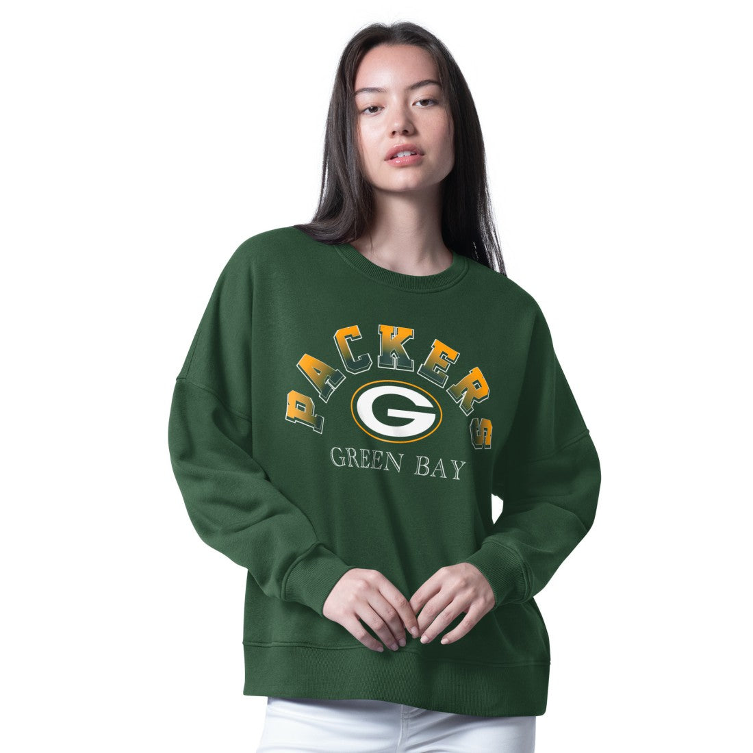 Green Bay Packers G-III 4Her by Carl Banks Women's Oversized Feud Sweatshirt - Green Sweatshirts