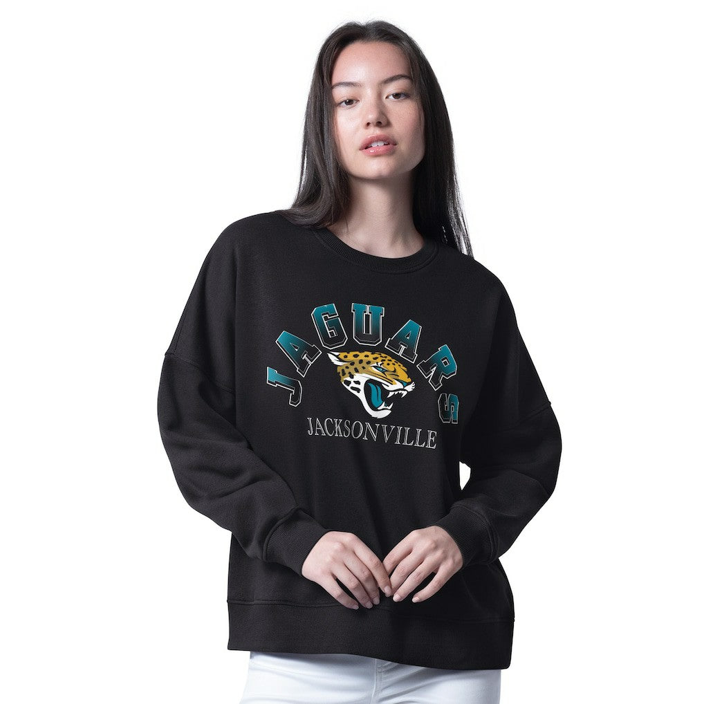 Jacksonville Jaguars G-III 4Her by Carl Banks Women's Oversized Feud Sweatshirt - Black Sweatshirts