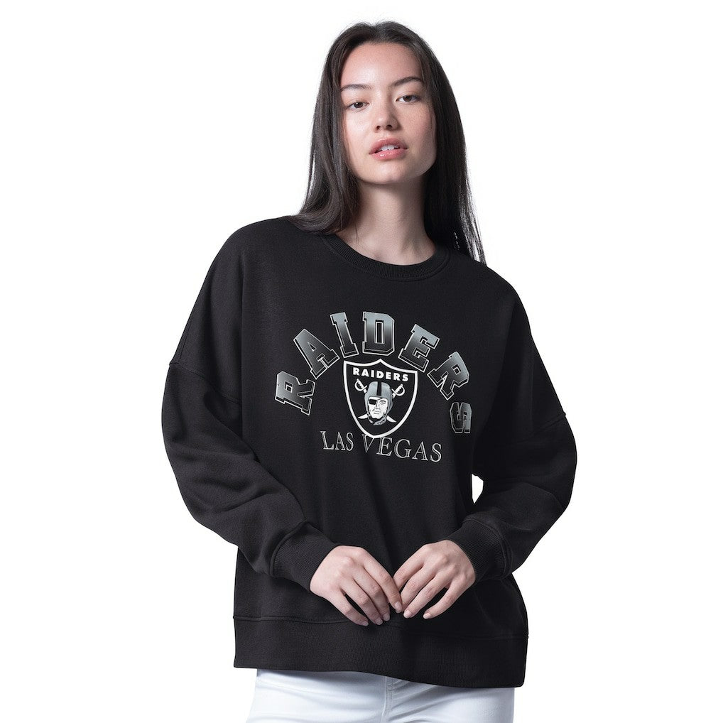Las Vegas Raiders G-III 4Her by Carl Banks Women's Oversized Feud Sweatshirt - Black Sweatshirts