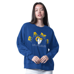 Los Angeles Rams G-III 4Her by Carl Banks Women's Oversized Feud Sweatshirt - Royal Sweatshirts