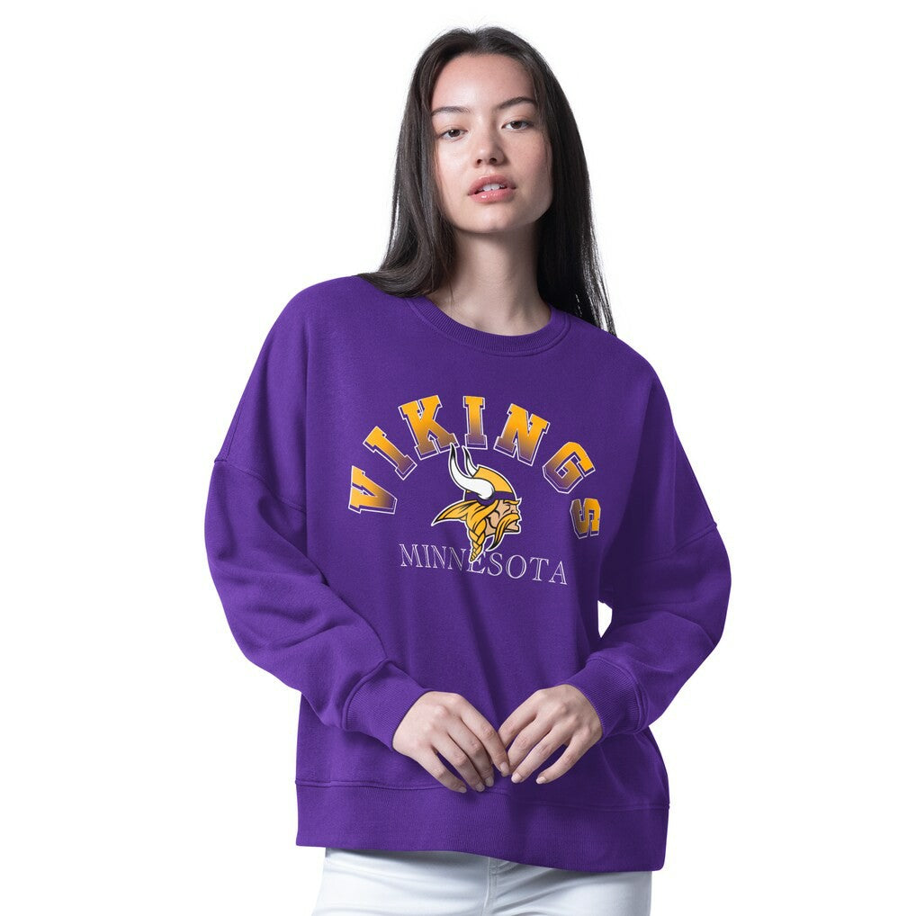 Minnesota Vikings G-III 4Her by Carl Banks Women's Oversized Feud Sweatshirt - Purple Sweatshirts