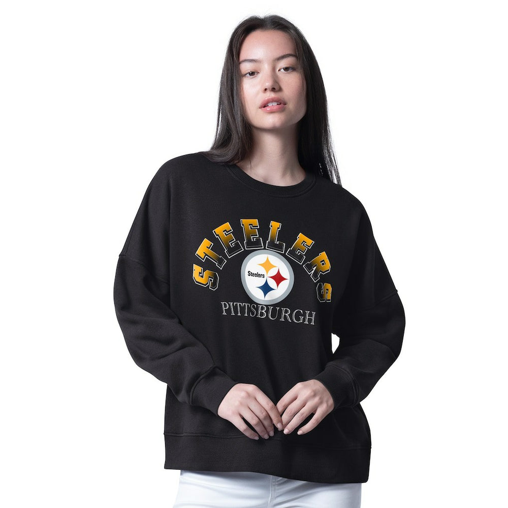 Pittsburgh Steelers G-III 4Her by Carl Banks Women's Oversized Feud Sweatshirt - Black Sweatshirts