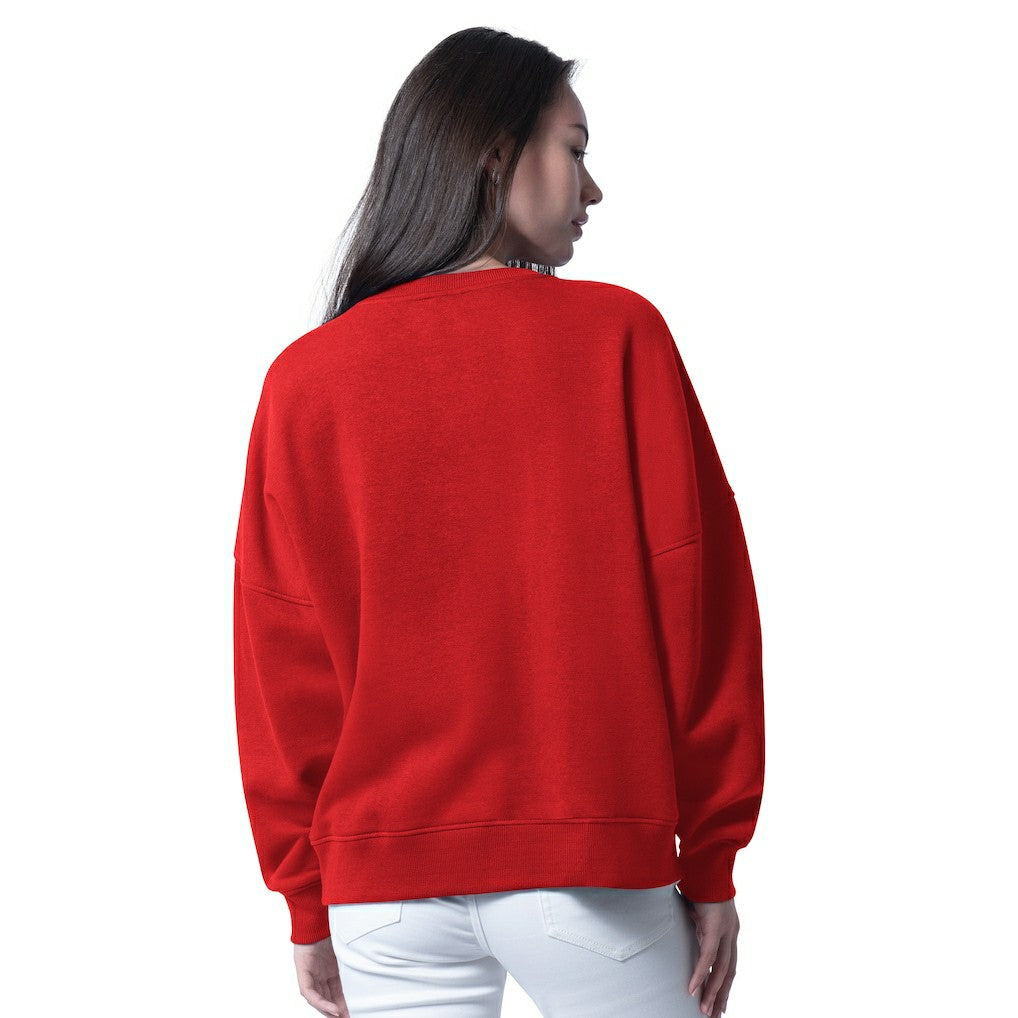 San Francisco 49ers G-III 4Her by Carl Banks Women's Oversized Feud Sweatshirt - Scarlet Sweatshirts