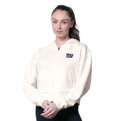 New York Giants MSX by Michael Strahan Women's Eleanor Full-Zip Hoodie - Cream Hoodies