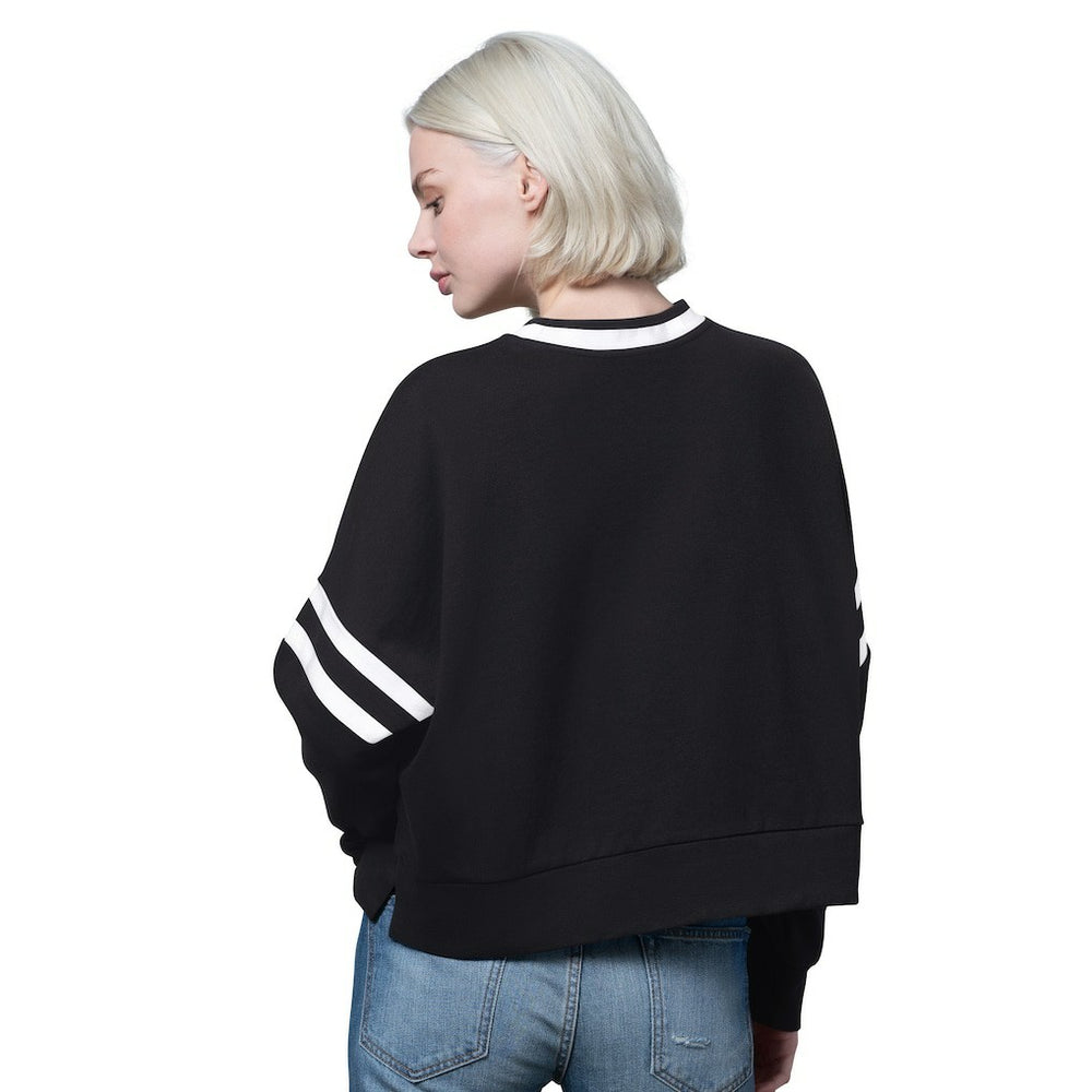 Baltimore Ravens Starter Women's Rally Drop Shoulder Cropped Sweatshirt - Black Sweatshirts