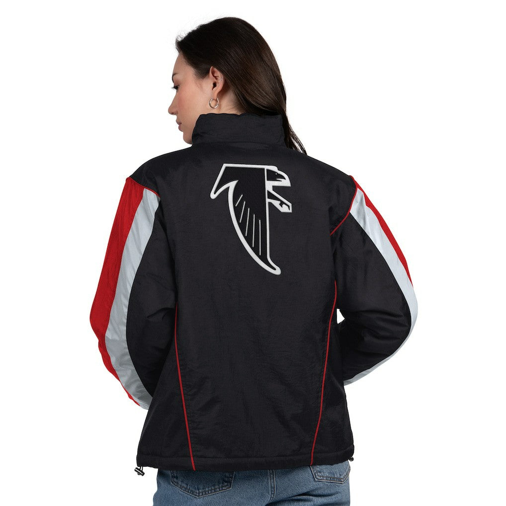 Atlanta Falcons Starter Women's Thursday Night Gridiron Half-Zip Jacket - Black/Red Jackets