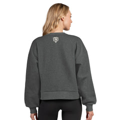 Chicago Bears Starter Women's Show Up Cropped Fleece Pullover Sweatshirt - Heather Gray Pullover