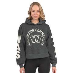Washington Commanders Starter Women's Star Player Cropped Fleece Pullover Hoodie - Heather Charcoal Hoodies