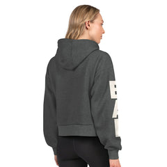 Baltimore Ravens Starter Women's Star Player Cropped Fleece Pullover Hoodie - Heather Charcoal Hoodies