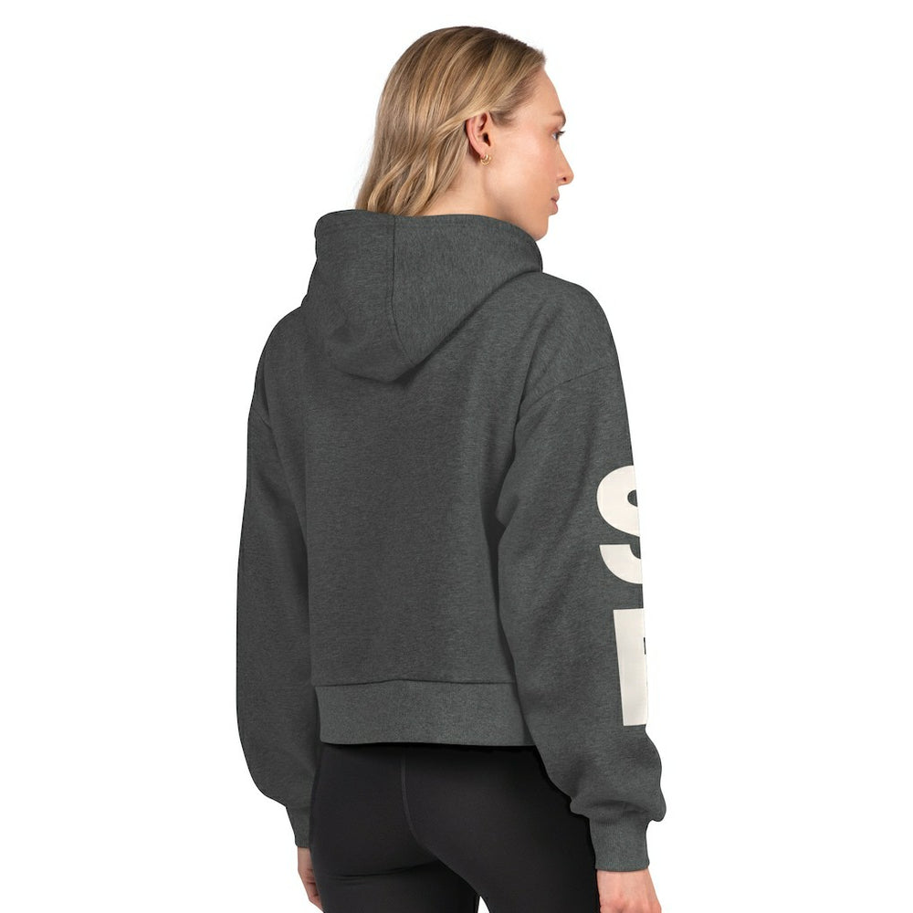 San Francisco 49ers Starter Women's Star Player Cropped Fleece Pullover Hoodie - Heather Charcoal Hoodies