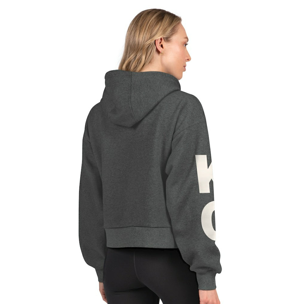 Kansas City Chiefs Starter Women's Star Player Cropped Fleece Pullover Hoodie - Heather Charcoal Hoodies