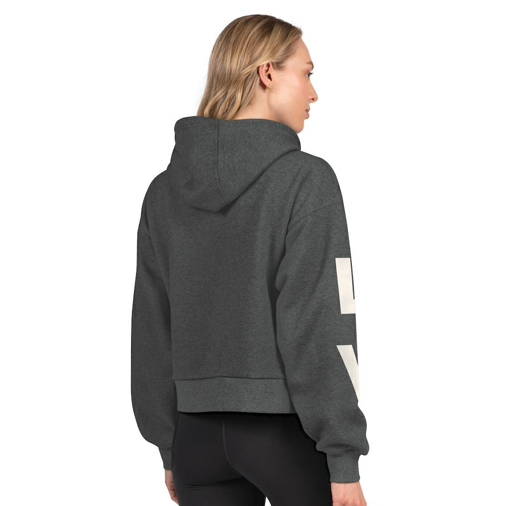 Las Vegas Raiders Starter Women's Star Player Cropped Fleece Pullover Hoodie - Heather Charcoal Hoodies