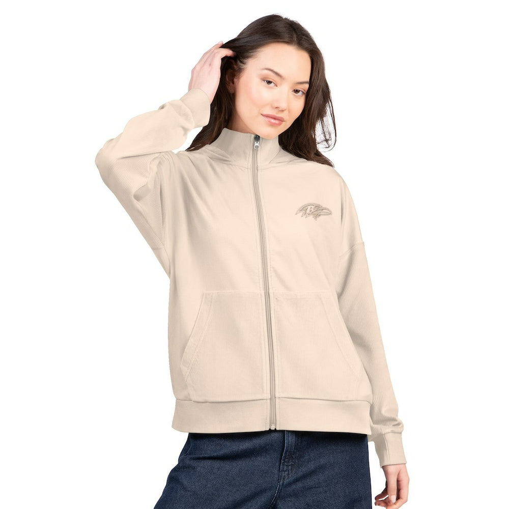 Baltimore Ravens G-III 4Her by Carl Banks Women's Rookie Full-Zip Hoodie - Tan Hoodies