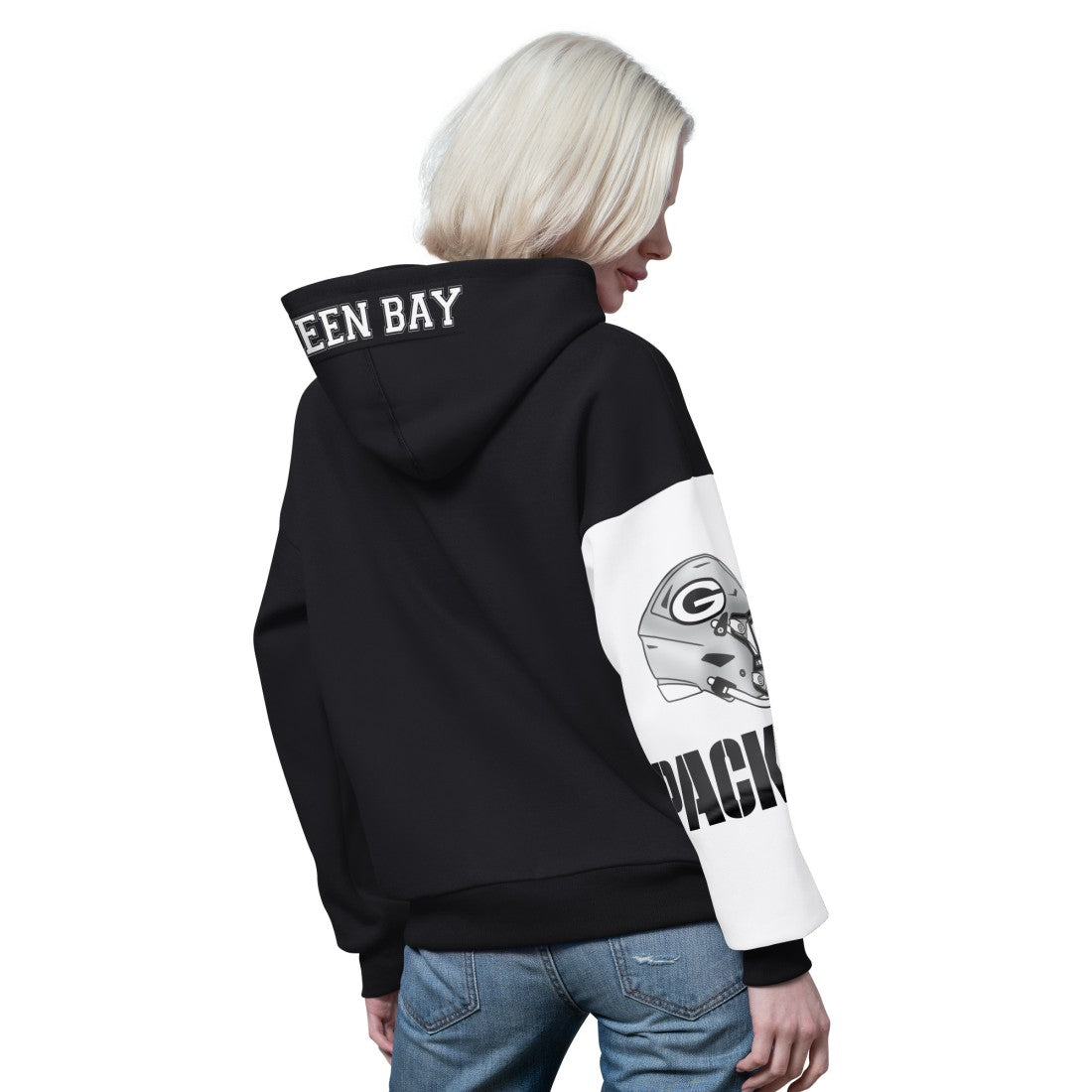 Green Bay Packers Starter Women's 4th Down Full-Zip Hoodie - Black Hoodies