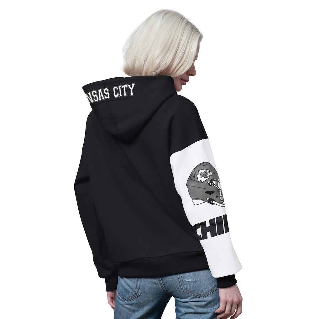 Kansas City Chiefs Starter Women's 4th Down Full-Zip Hoodie - Black Hoodies