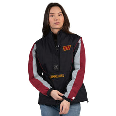 Washington Commanders Starter Women's Thursday Night Gridiron Half-Zip Jacket - Black/Burgundy Jackets