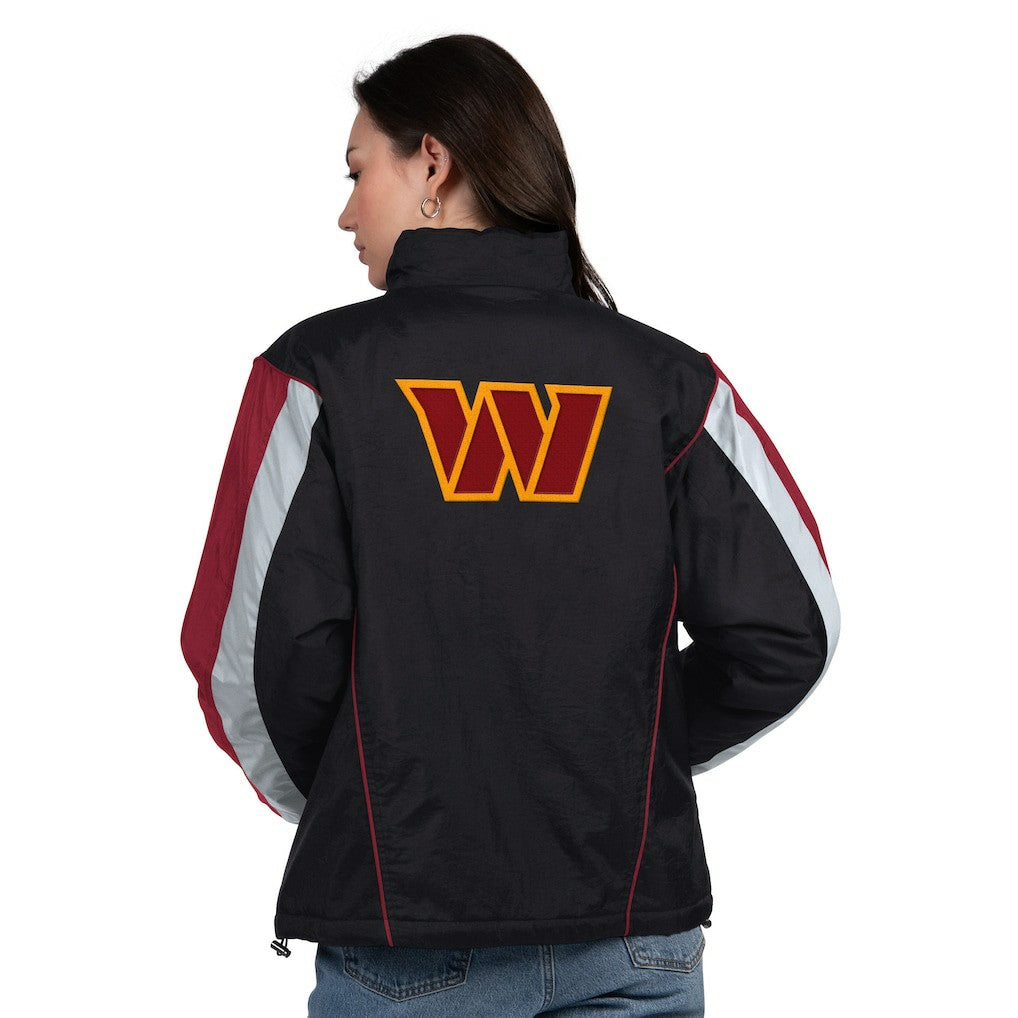 Washington Commanders Starter Women's Thursday Night Gridiron Half-Zip Jacket - Black/Burgundy Jackets