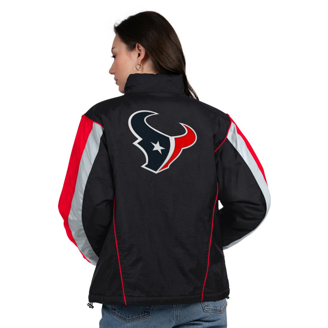 Houston Texans Starter Women's Thursday Night Gridiron Half-Zip Jacket - Black/Red Jackets