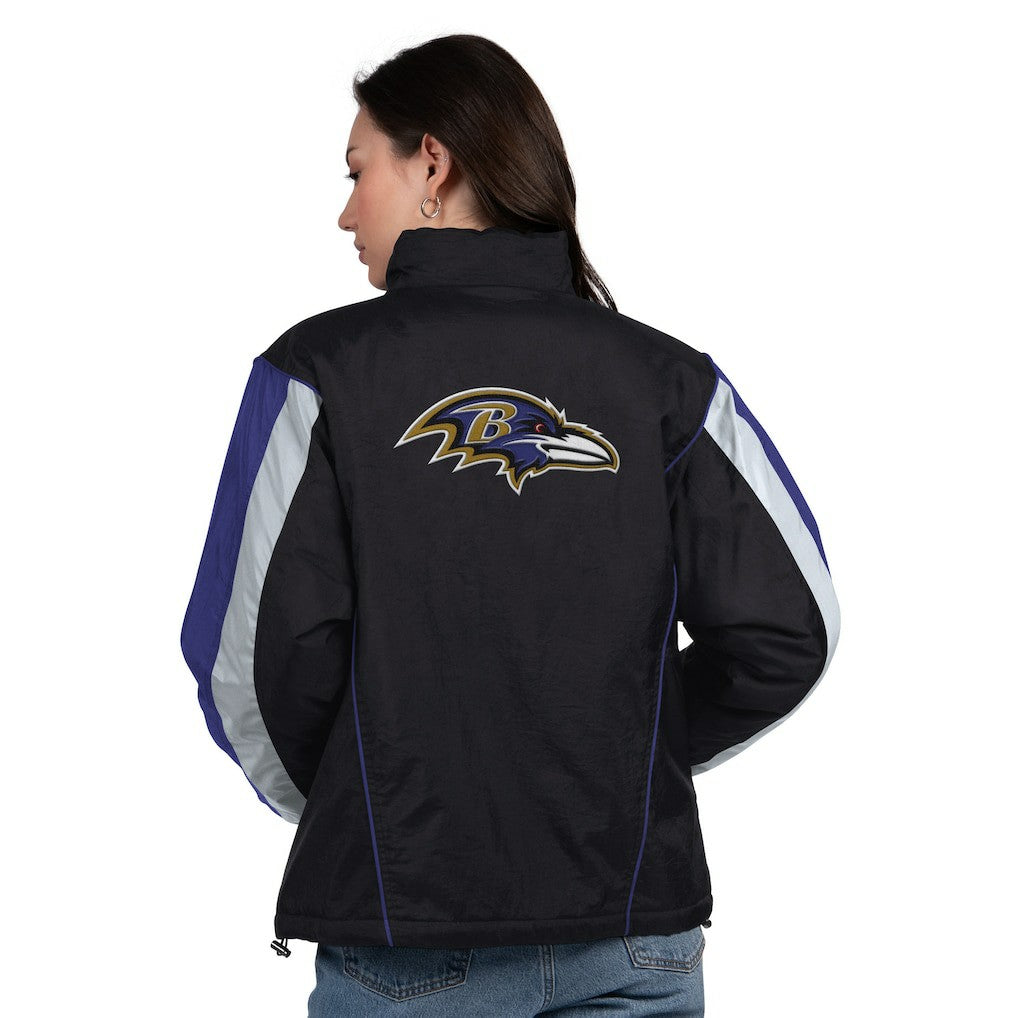 Baltimore Ravens Starter Women's Thursday Night Gridiron Half-Zip Jacket - Black/Purple Jackets