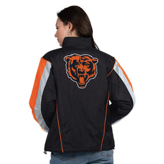 Chicago Bears Starter Women's Thursday Night Gridiron Half-Zip Jacket - Black/Orange Jackets
