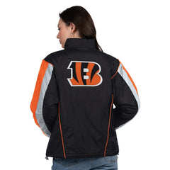 Cincinnati Bengals Starter Women's Thursday Night Gridiron Half-Zip Jacket - Black/Orange Jackets