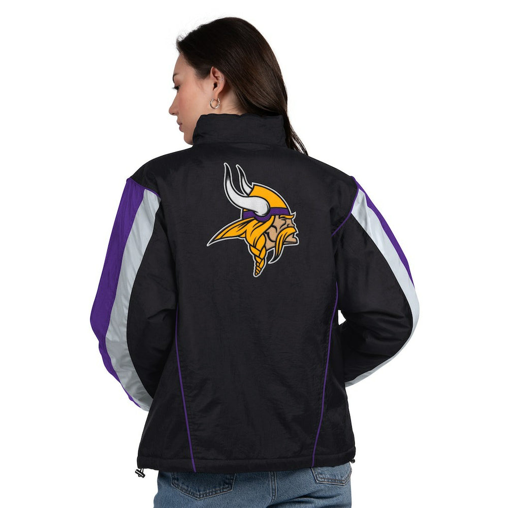 Minnesota Vikings Starter Women's Thursday Night Gridiron Half-Zip Jacket - Black/Purple Jackets