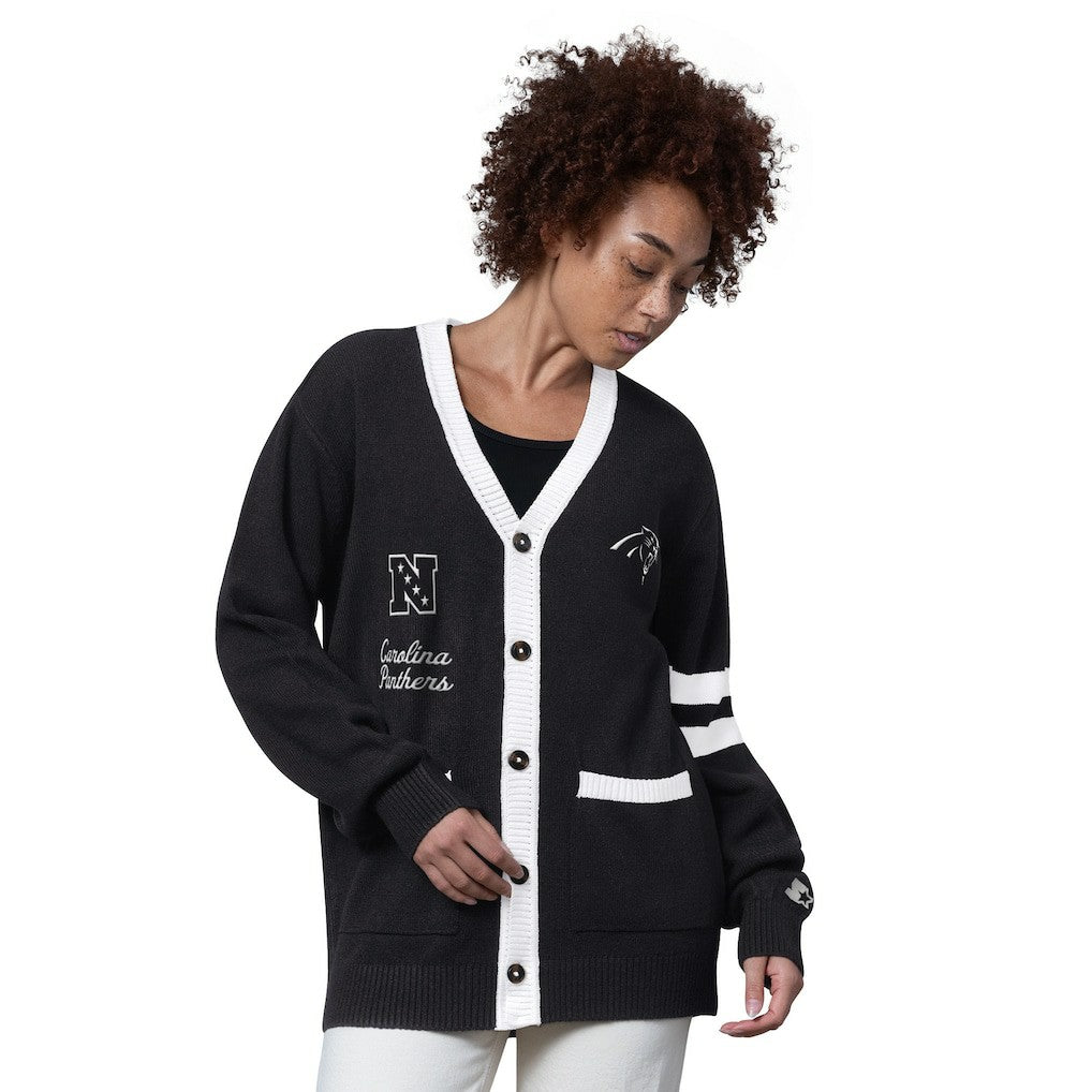 Carolina Panthers Starter Women's Back Shot Button-Up Cardigan - Black