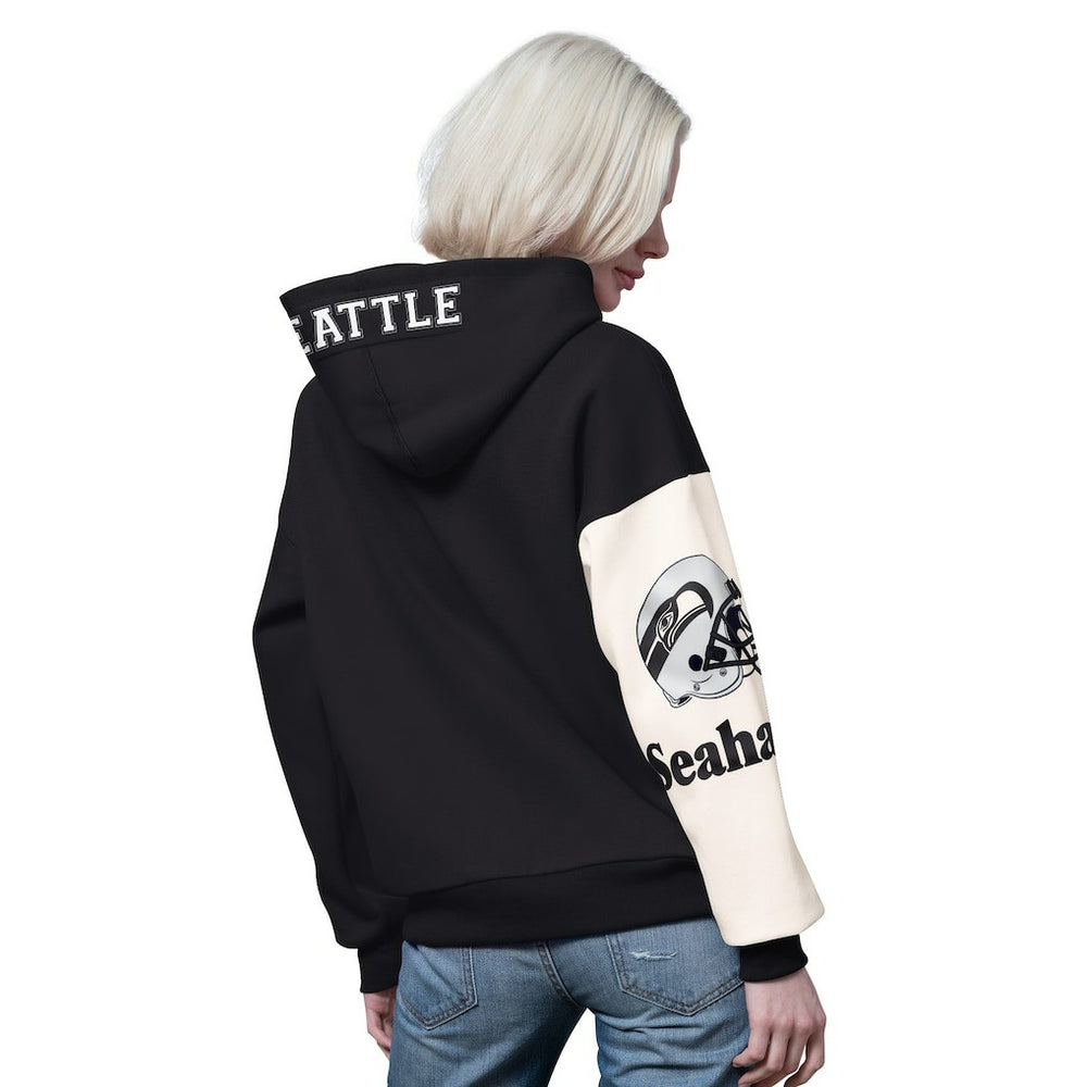 Seattle Seahawks Starter Women's 4th Down Full-Zip Hoodie - Black Hoodies