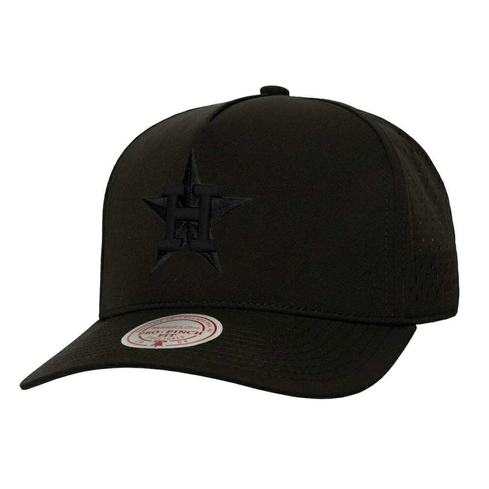 Houston Astros Mitchell & Ness Perfect Icon Pro Pinch Snapback Hat - Black Hats
