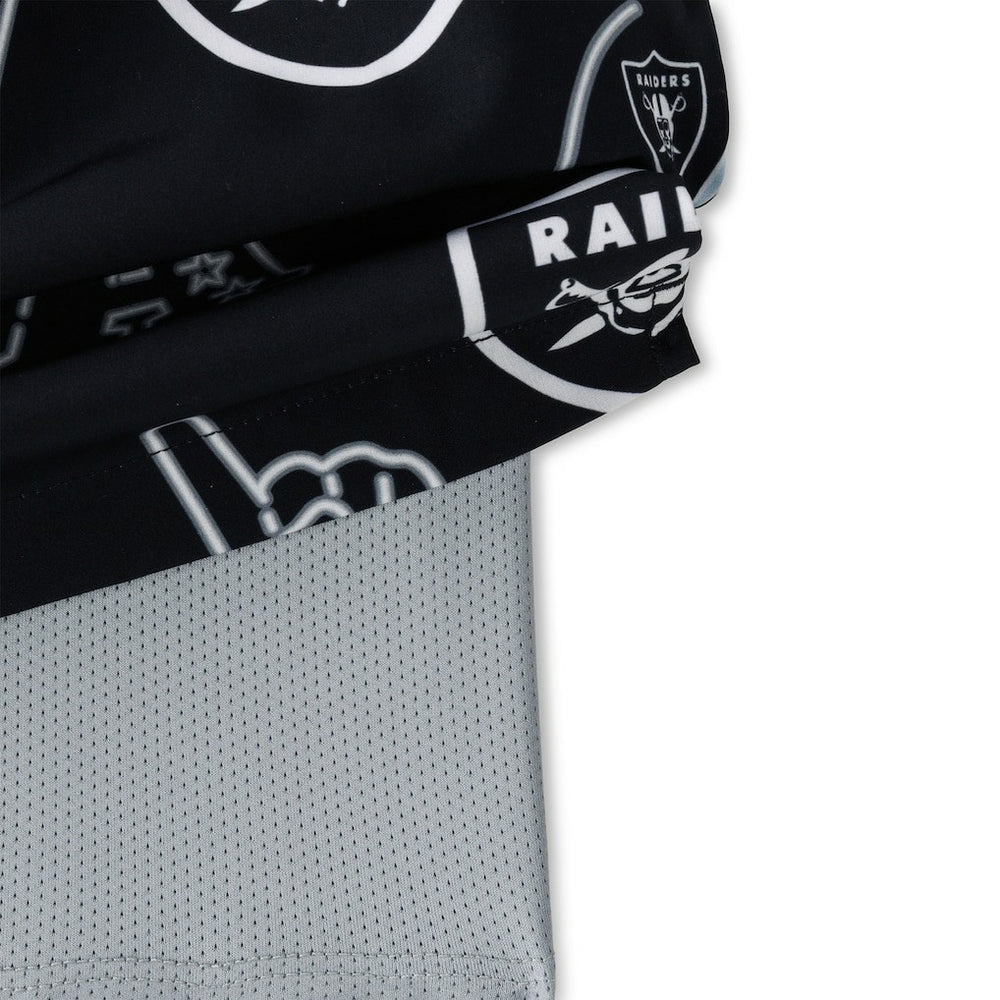 Las Vegas Raiders Chubbies The Neon 5.5" Classic Lined Swim Trunks - Black