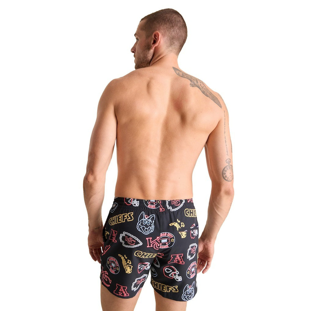 Kansas City Chiefs Chubbies The Neon 5.5" Classic Lined Swim Trunks - Black
