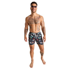 Miami Dolphins Chubbies The Neon 5.5" Classic Lined Swim Trunks - Black