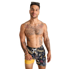 Pittsburgh Steelers Chubbies The Neon 5.5" Classic Lined Swim Trunks - Black