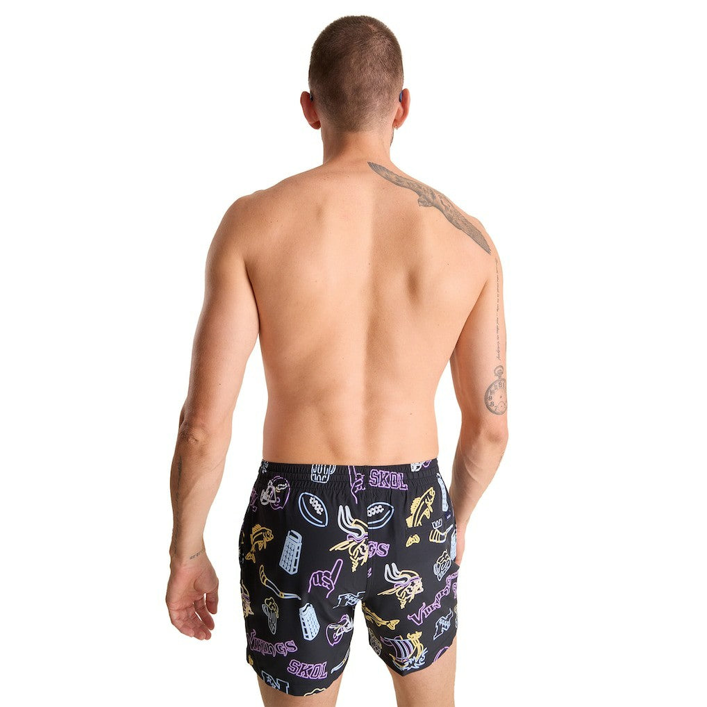 Minnesota Vikings Chubbies The Neon 5.5" Classic Lined Swim Trunks - Black
