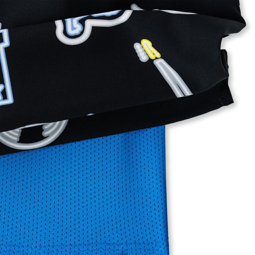 Detroit Lions Chubbies The Neon 5.5" Classic Lined Swim Trunks - Black