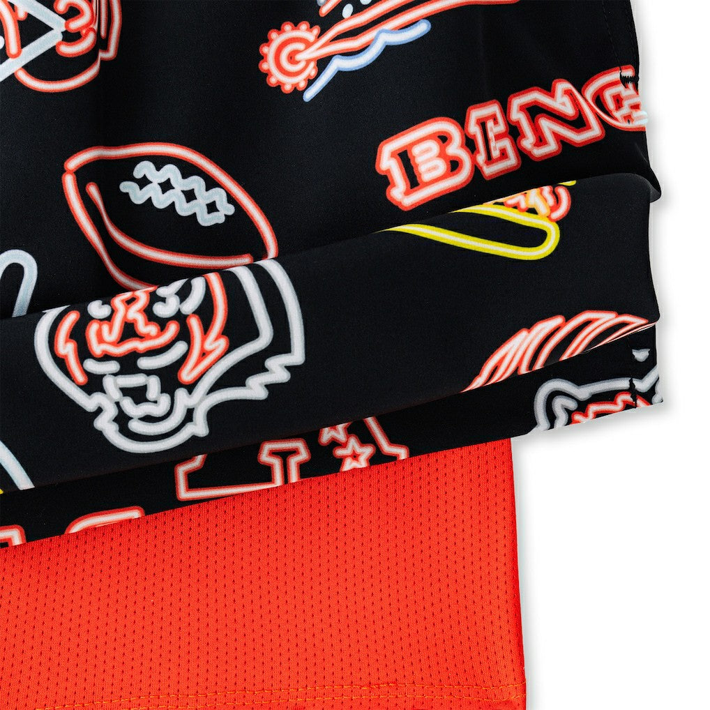 Cincinnati Bengals Chubbies The Neon 5.5" Classic Lined Swim Trunks - Black