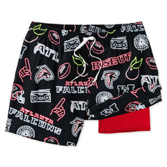 Atlanta Falcons Chubbies The Neon 5.5" Classic Lined Swim Trunks - Black