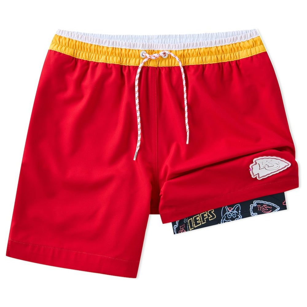 Kansas City Chiefs Chubbies 5.5" Classic Lined Swim Trunks - Red
