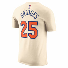 Mikal Bridges New York Knicks Unisex 2025/26 City Edition Name & Number T-Shirt Cream - Nike