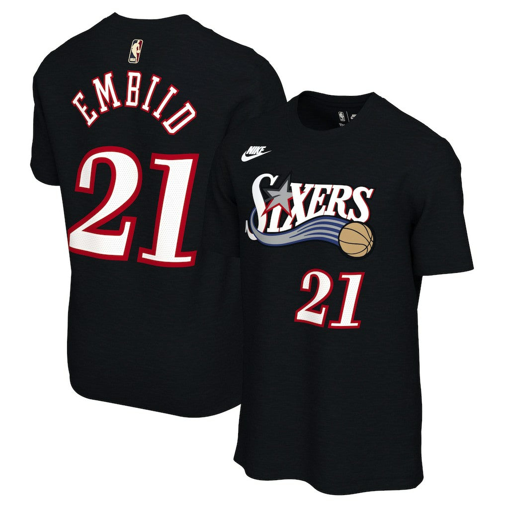 Joel Embiid Philadelphia 76ers Unisex Name & Number T-Shirt Classic Edition Black - Nike